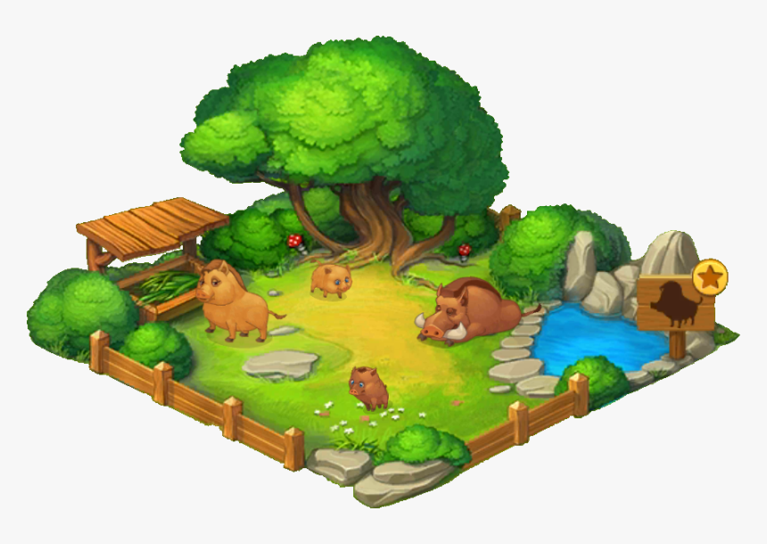 Wild Boar Enclosure - Cartoon, HD Png Download