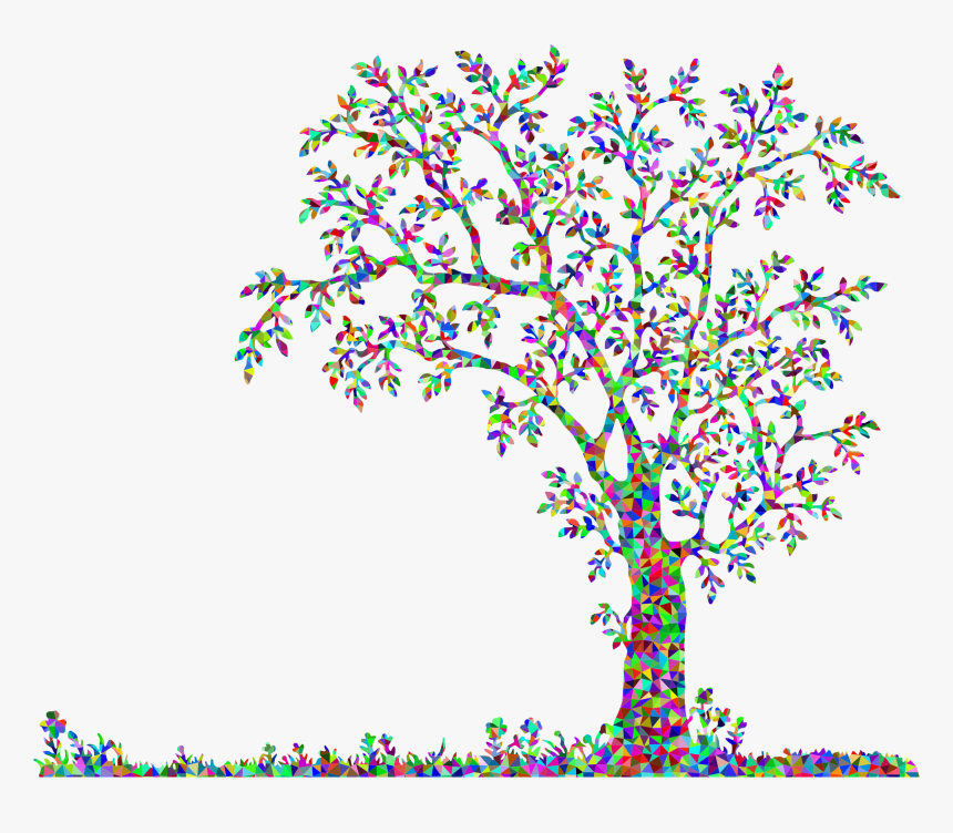 This Free Icons Png Design Of Low Poly Prismatic Tree - Black And White Trees Clip Art, Transparent Png
