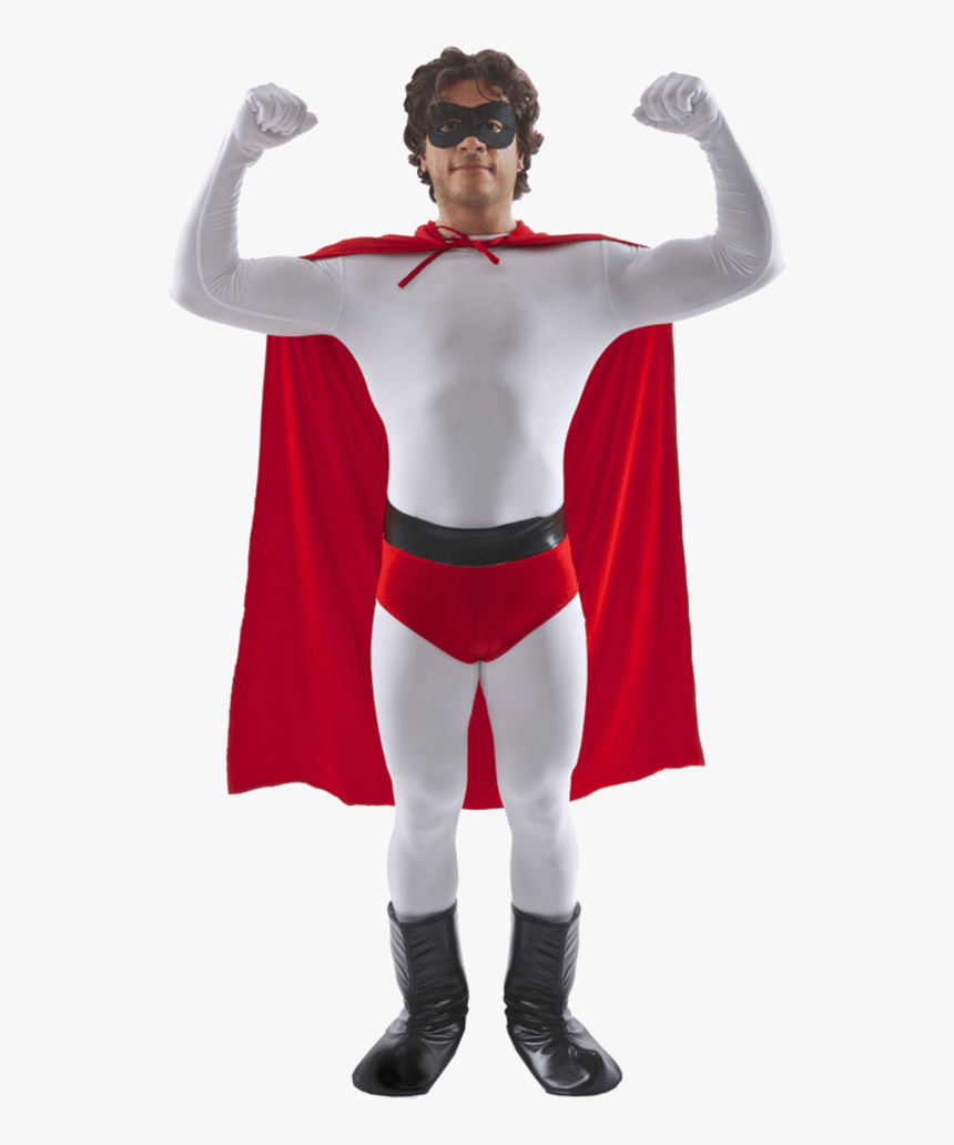 Superhero Costume Png - Crusader Superhero White And Red, Transparent Png