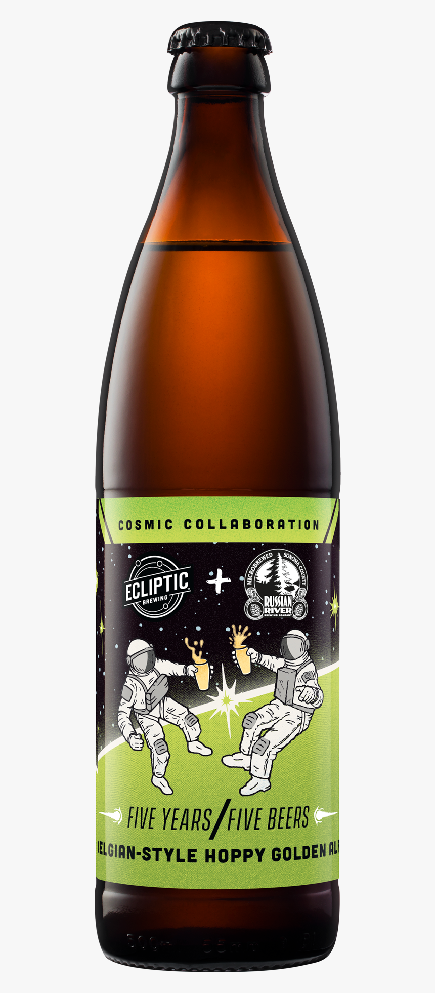 Eclp 500ml Bottle 5beers5years Russianriver 2200 - Beer Bottle, HD Png Download