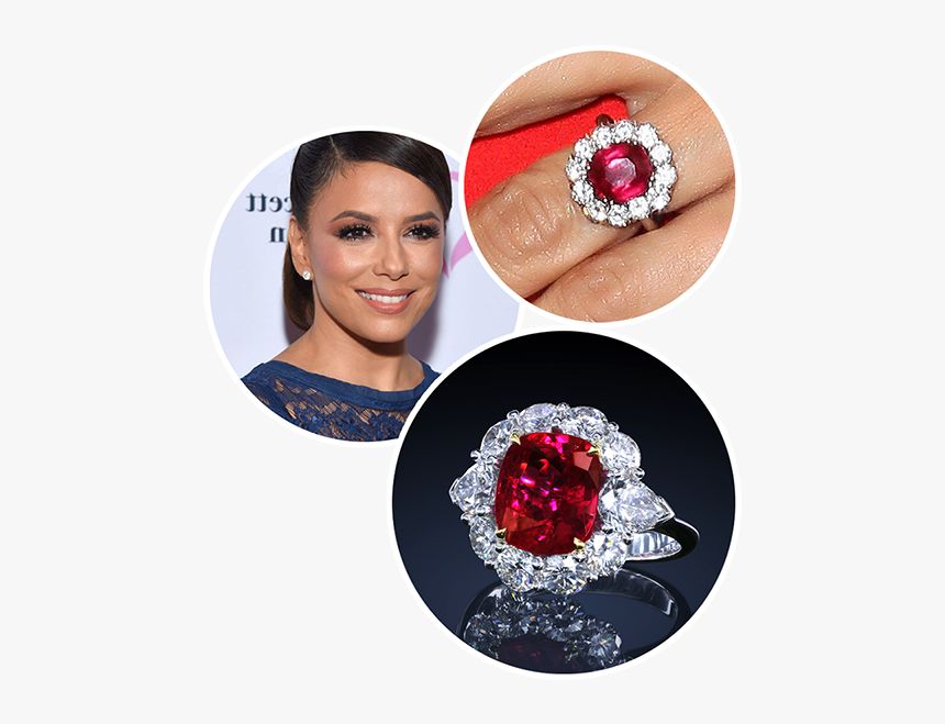Eva Longoria Leon Mege Engagement Ring, Diamond Ring - Earrings, HD Png Download