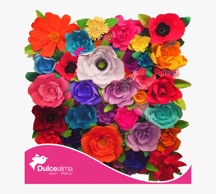 Mexican Paper Flowers Png - Fiestas Al Estilo Frida Kahlo, Transparent Png