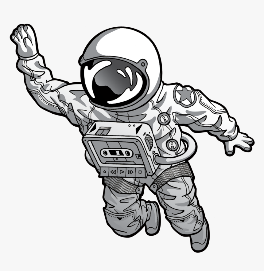 Lunartron Png Black And White Stock - Astronaut Png Black And White, Transparent Png