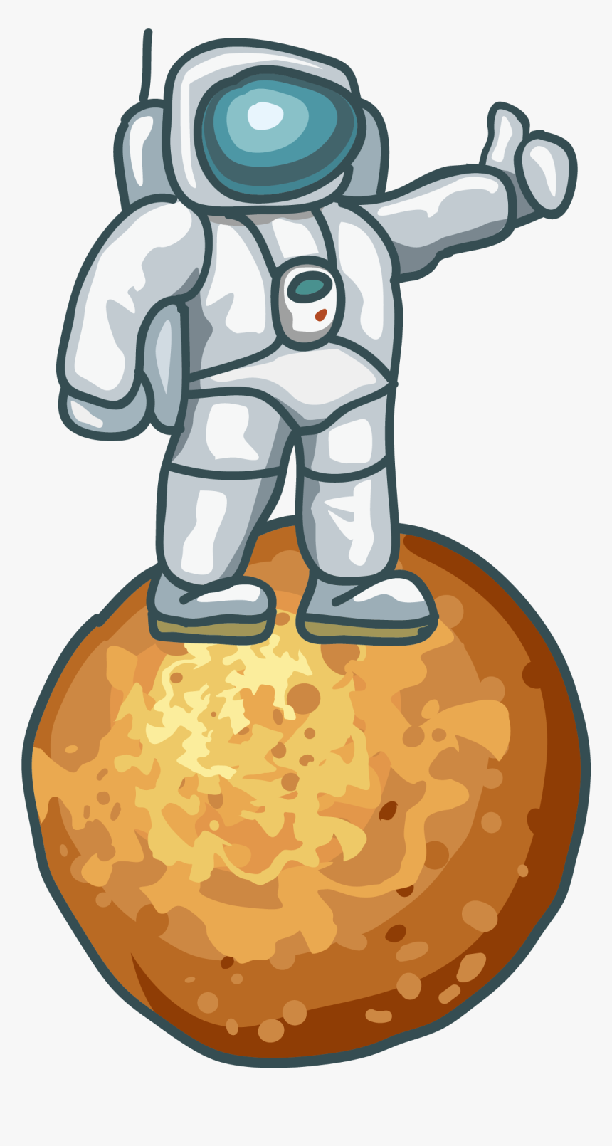 Outer Space Astronaut Drawing Illustration - Space Astronaut Drawing Art, HD Png Download