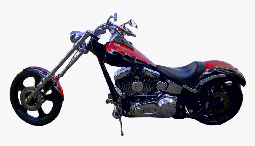 Red And Black Motorcycle Custom Paint , Png Download - Chopper, Transparent Png