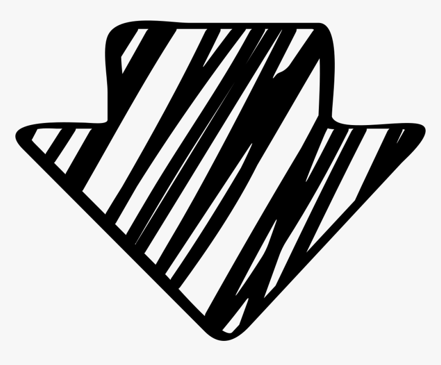 Sketched Arrow Pointing Down - Down Arrow Clipart Png, Transparent Png