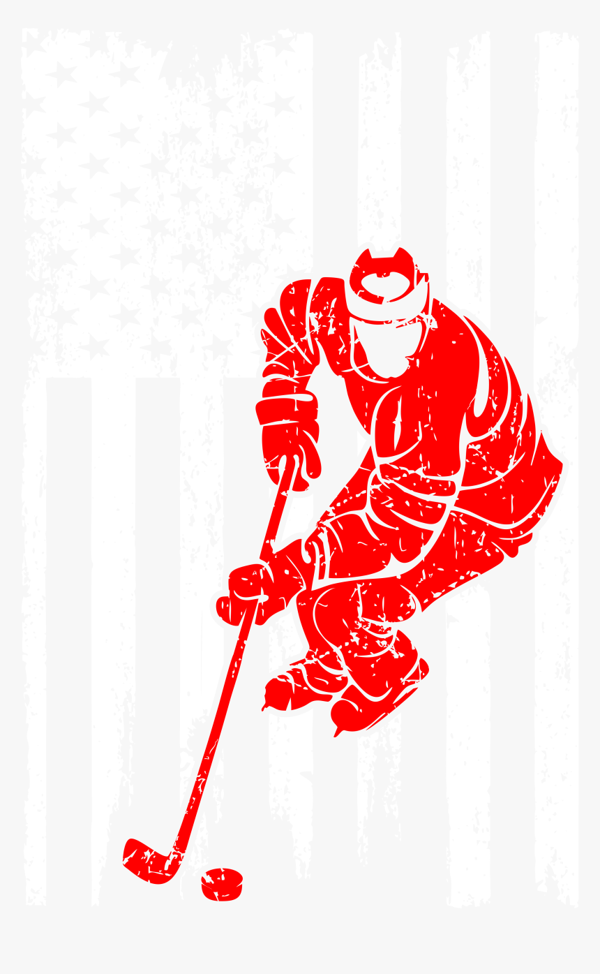 Silhouette Hockey Player, HD Png Download