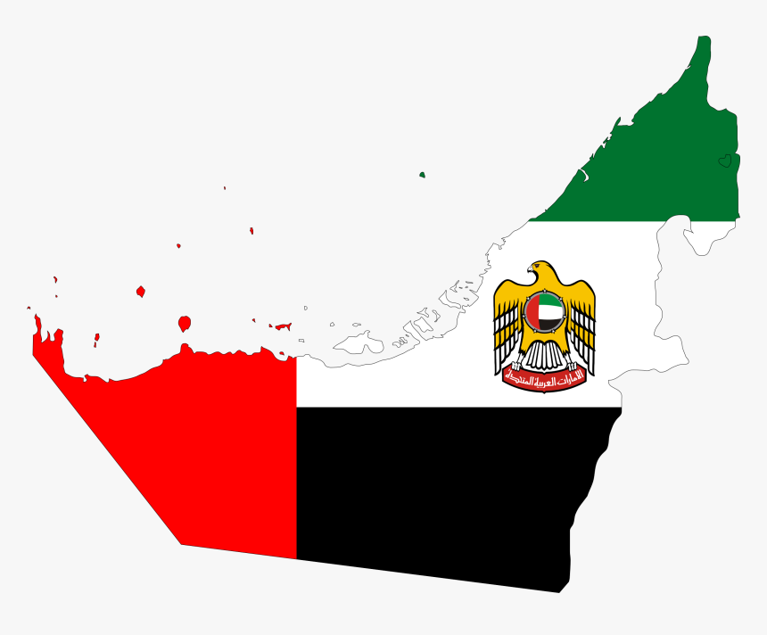 United Arab Emirates Flag - United Arab Emirates Flag Map, HD Png Download