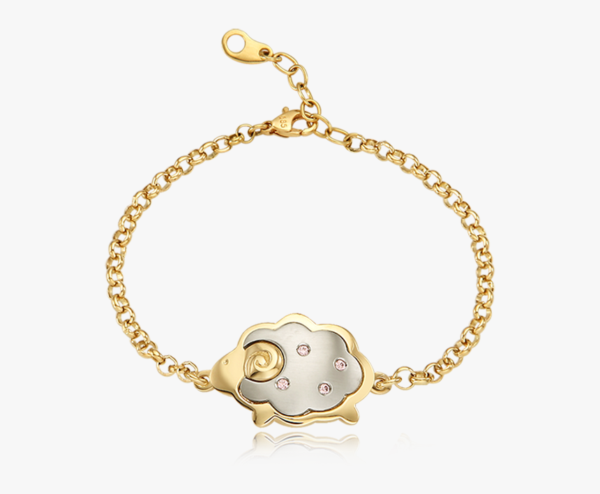 14k / 18k Gold Oriental Zodiac Pink Sheep Baby Bracelet - Bracelet, HD Png Download