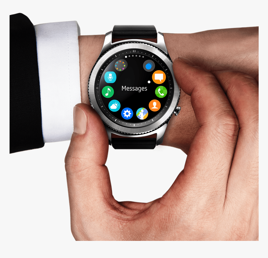Man S Hand And Arm Wearing A Suit - Samsung Gear S3 Price In Pakistan, HD Png Download