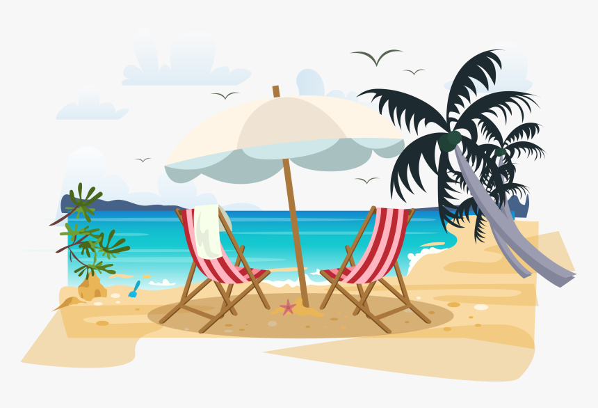 Beach Euclidean Vector Deckchair - Beach, HD Png Download