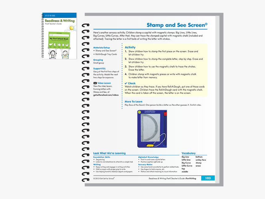 Readiness And Writing Pre K Teacher S Guide [book] - Handwriting Without Tears, HD Png Download