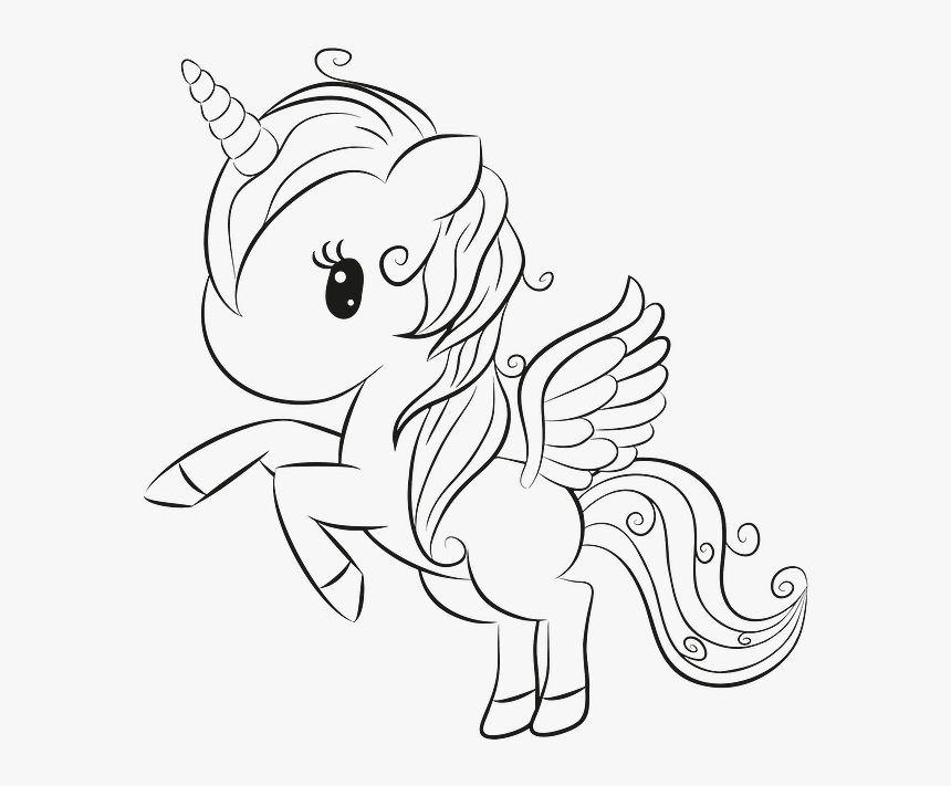 Cute Unicorn Coloring Pages, HD Png Download , Transparent Png Image