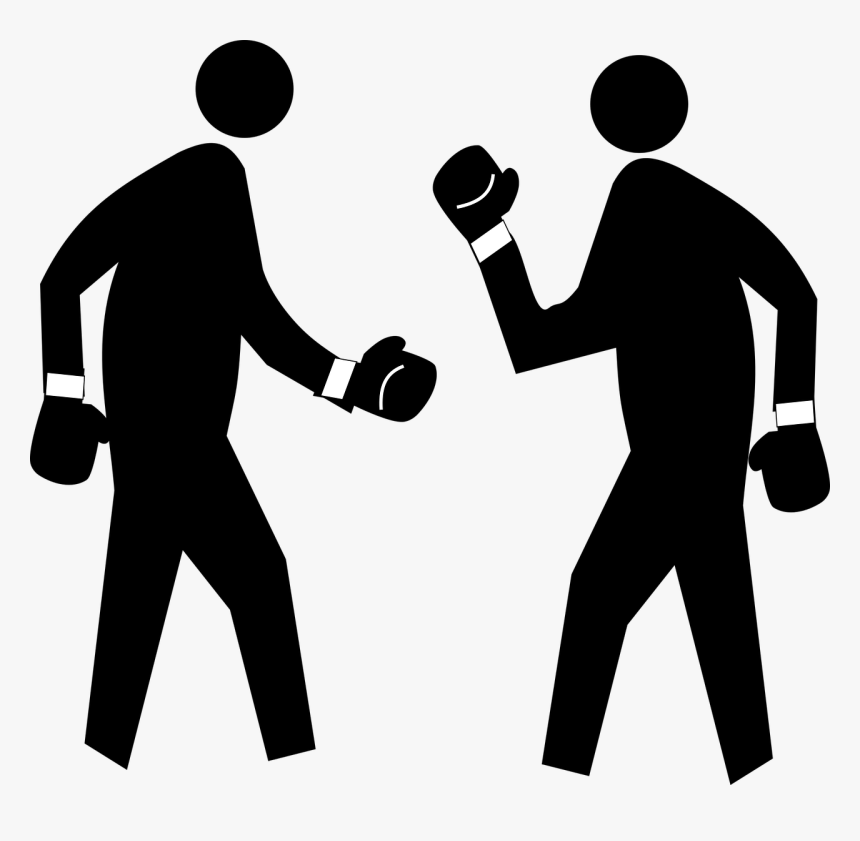 Standing,human Behavior,silhouette - Sarung Tinju Hitam Putih, HD Png Download