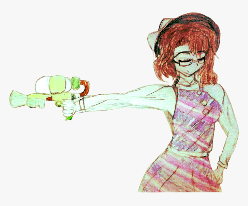 Anime Girl With Gun Png, Transparent Png