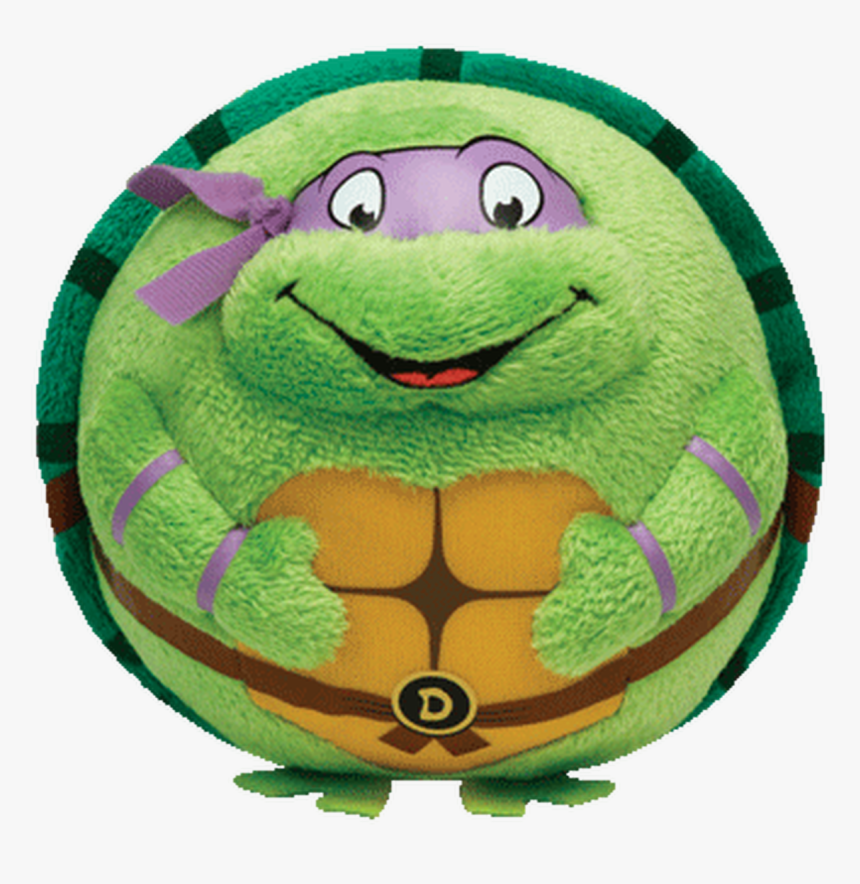 Ty Beanie Ballz Teenage Mutant Ninja Turtles Donatello - Tartaruge Di Peluche Rotonde, HD Png Download