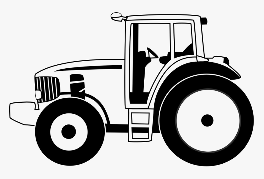 Transportation Clipart Tractor - Tractor Black And White Clipart, HD Png Download