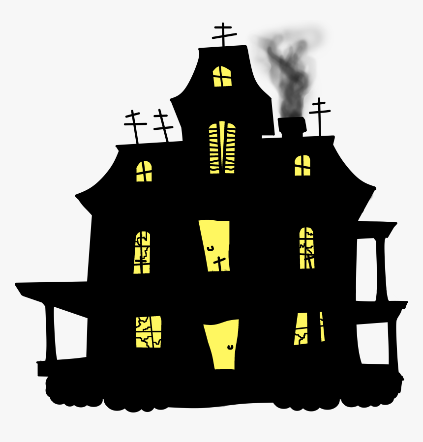 Cm Ac Hauntedhouse Silhouette - Halloween Prepositions, HD Png Download