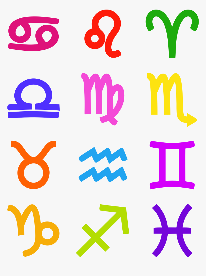 Todos Simbolos Zodiaco , Png Download - Zodiac Symbols Transparent, Png Download