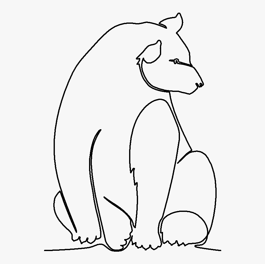 Black Bear Sits Quilting Pattern - Cartoon, HD Png Download