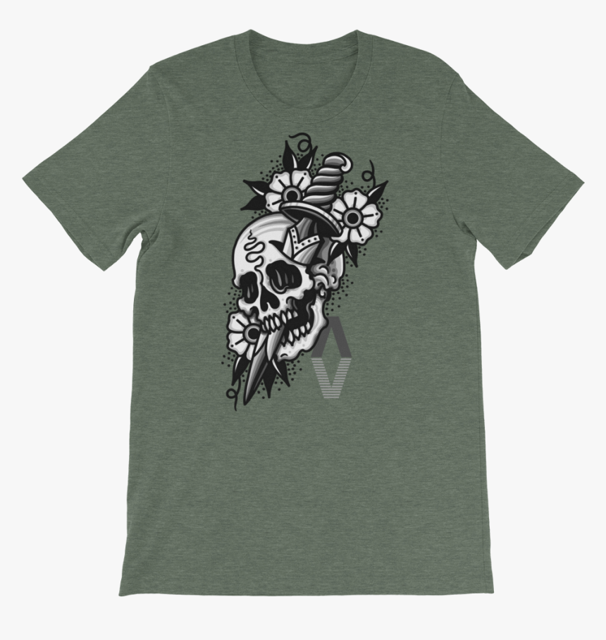 Skull Dagger Articulit Logo Mockup Front Flat Heather - T-shirt, HD Png Download