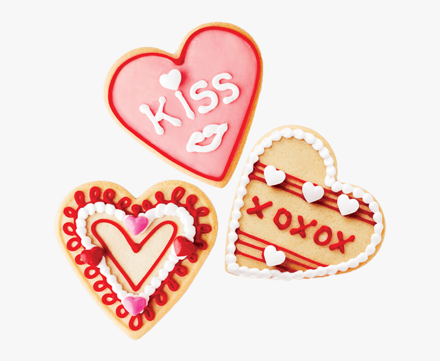 Valentines Season Three Decorated Cookie - Valentines Cookie Decorating Clipart, HD Png Download
