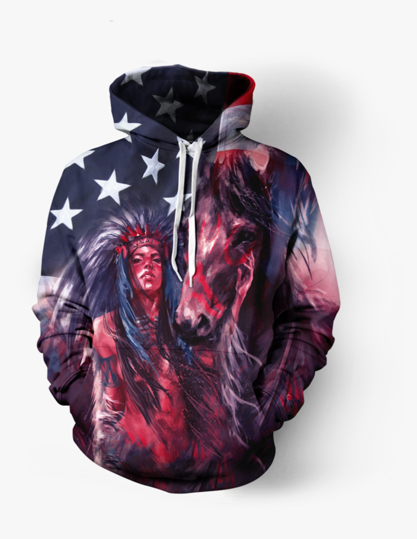 Native American Patriot Hoodie Nvd1299 
 Class Lazyload - Hoodie, HD Png Download