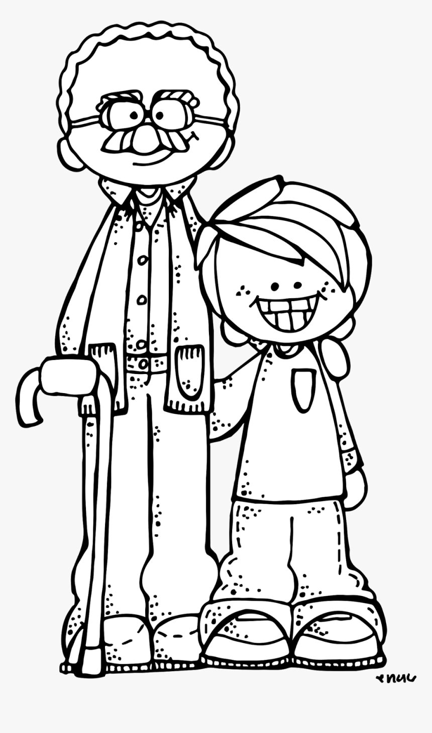Visiting Grandparents Clipart Black And White, HD Png Download