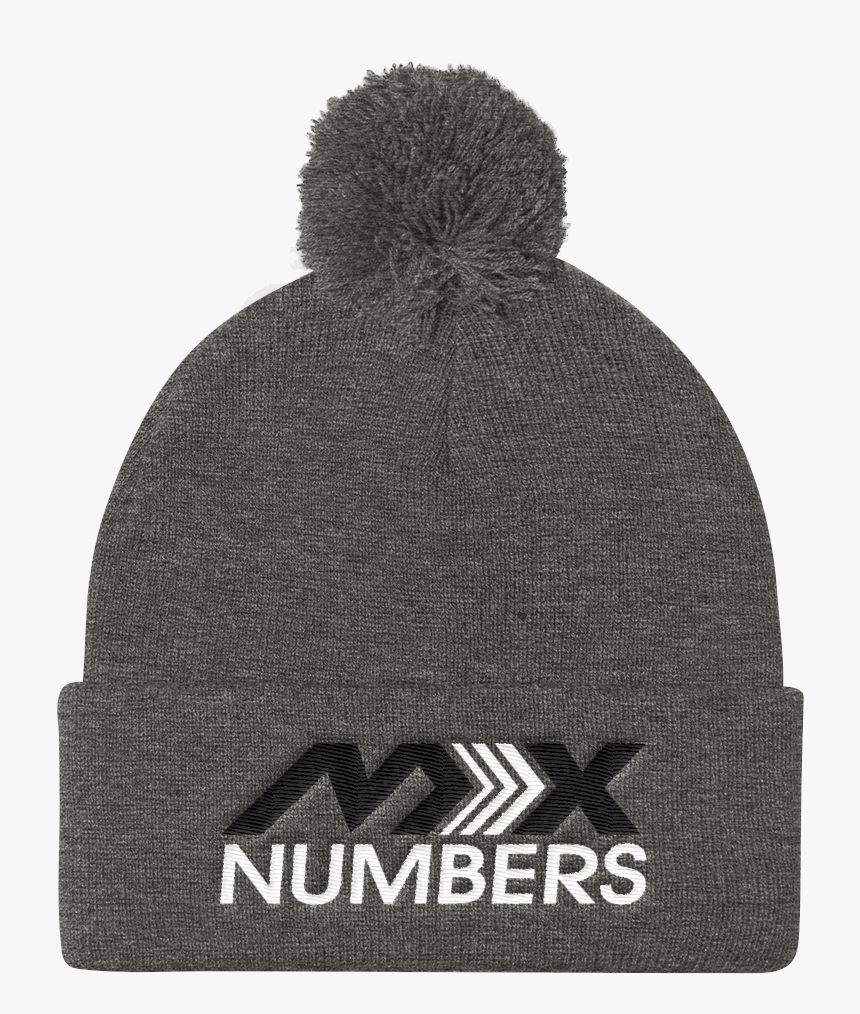 Pom Pom Knit Beanie -black With White Arrow Logo - Beanie, HD Png Download