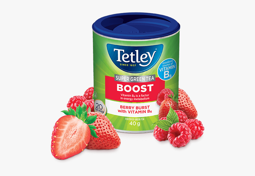 Tetley Super Green Boost With Vitamin B6 - Tetley Boost Green Tea, HD Png Download