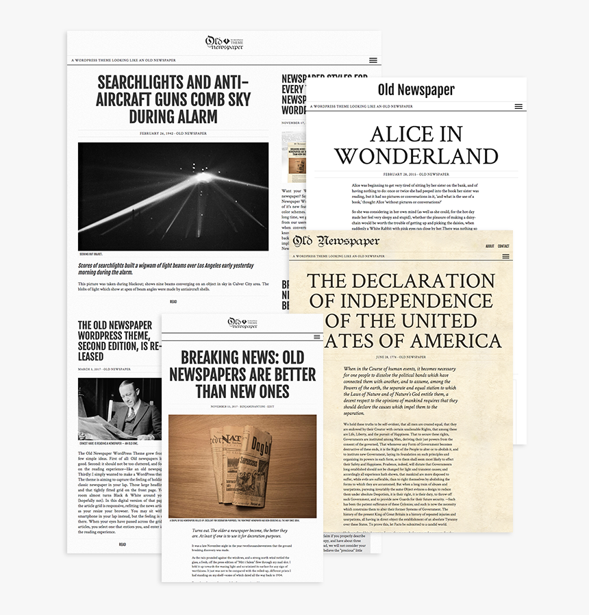 Vintage Newspaper Png - Old Newspaper Wordpress Theme, Transparent Png