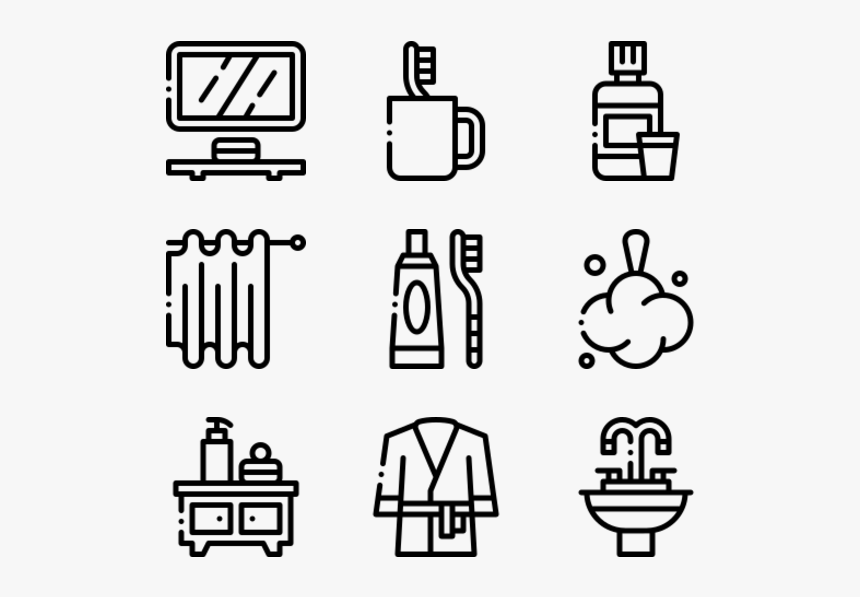 Bathroom Icons Png, Transparent Png