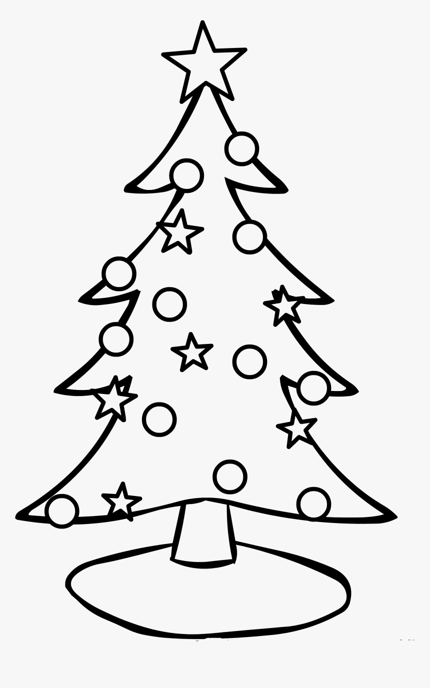 Christmas Tree For Colouring, HD Png Download