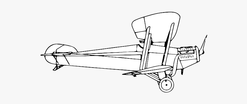 Biplane Outline Coloring Image - Sketch, HD Png Download