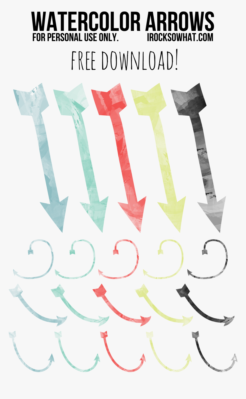 Free Watercolor Arrow, HD Png Download