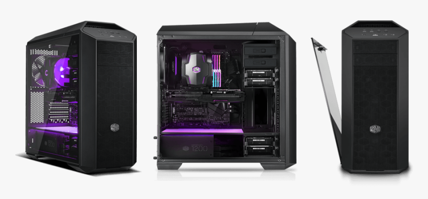 An Edge To Edge Light Grey Tinted Tempered Glass Side - Cooler Master Mastercase Mc500p, HD Png Download