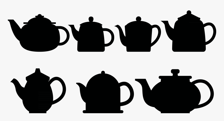 Teapot Silhouette Png - Teapot Clock Clip Art Black And White, Transparent Png