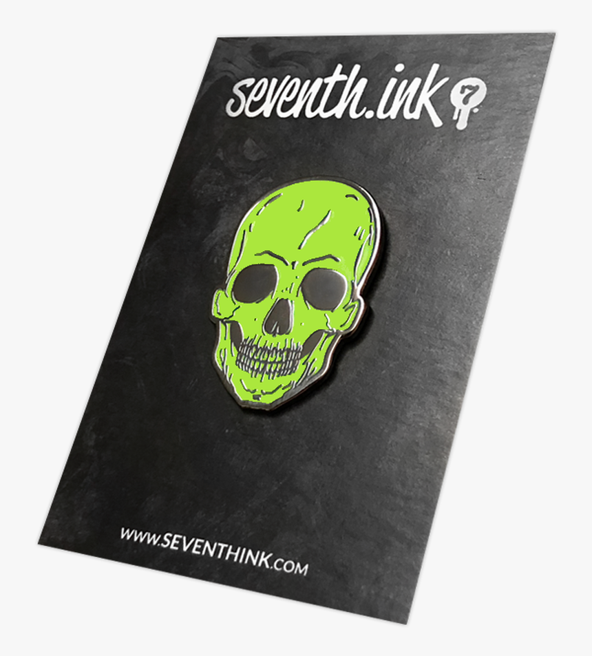 Lime Green Skull Enamel Pin By Seventh - Lapel Pin, HD Png Download