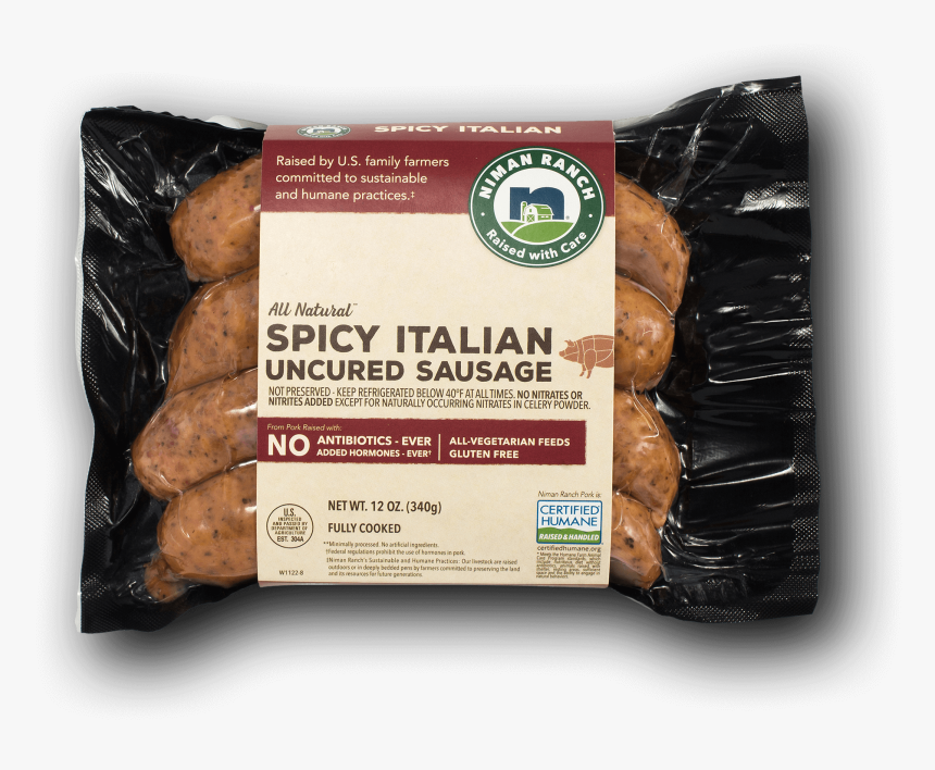 Niman Ranch Spicy Italian Sausage Image Number - Niman Ranch Spicy Italian Pork Sausage, HD Png Download
