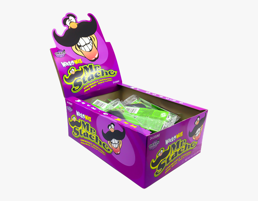 Wack O Wax Mr Stache Chewable Disguise 24 Count Box - Wax Mustache, HD Png Download