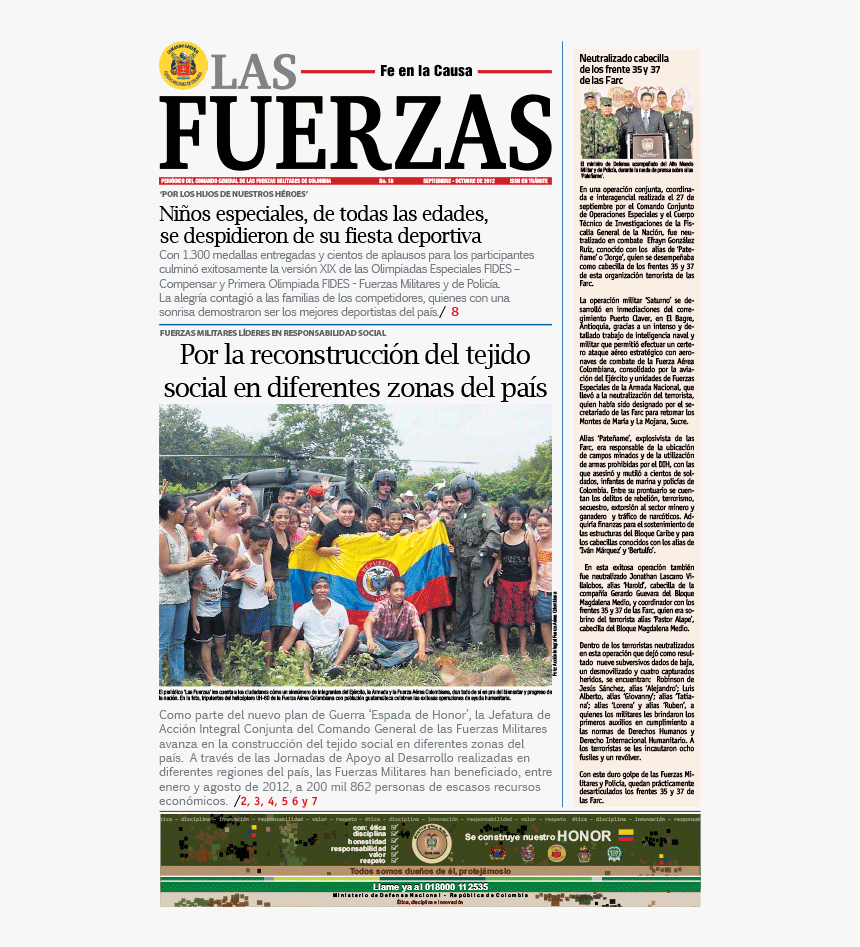 Periódico Las Fuerzas Octubre - Newspaper, HD Png Download