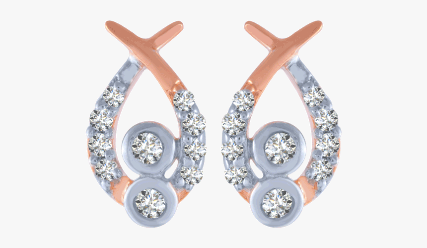 14kt Rose Gold And Diamond Stud Earrings For Women - Earrings, HD Png Download