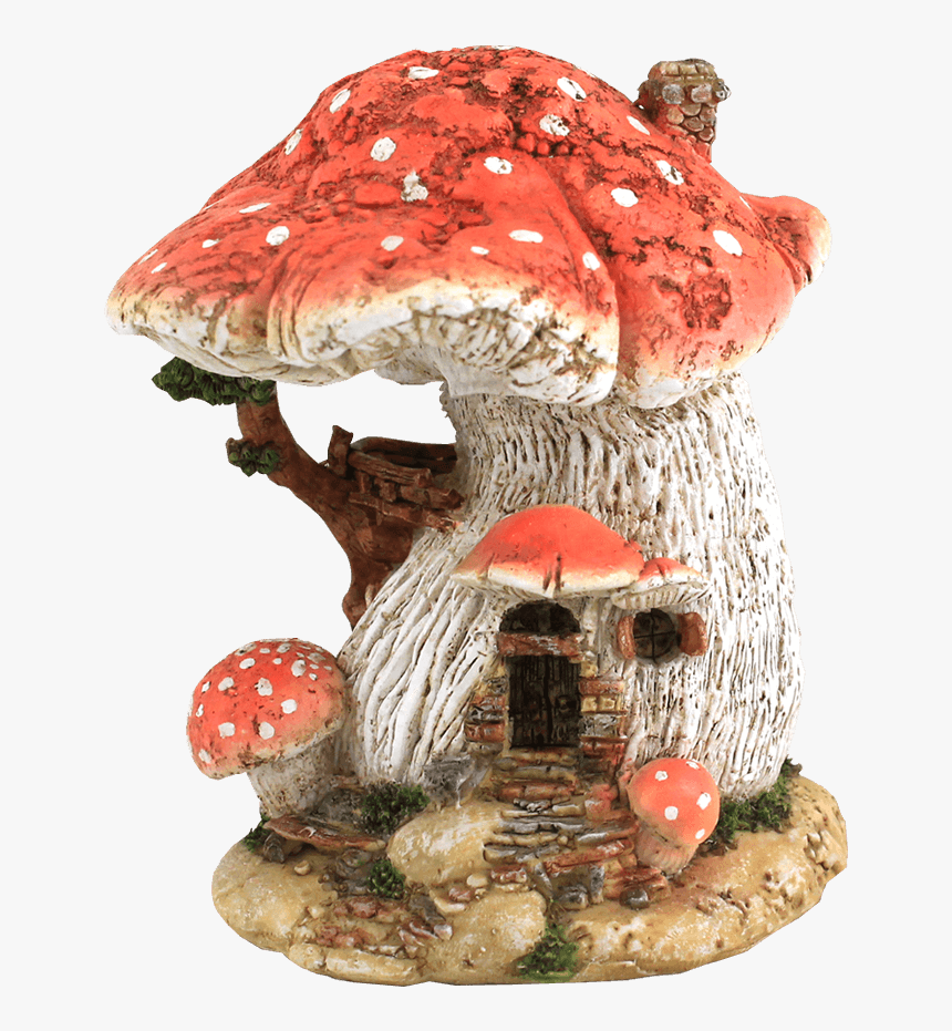 Red Mushroom Fairy Garden House - Fairy Garden Mushroom, HD Png Download