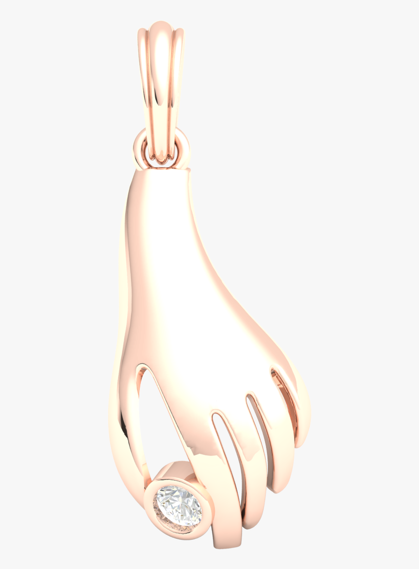 18k Gold Pendant For Women 0 15ct Round Real Diamond - Pendant, HD Png Download