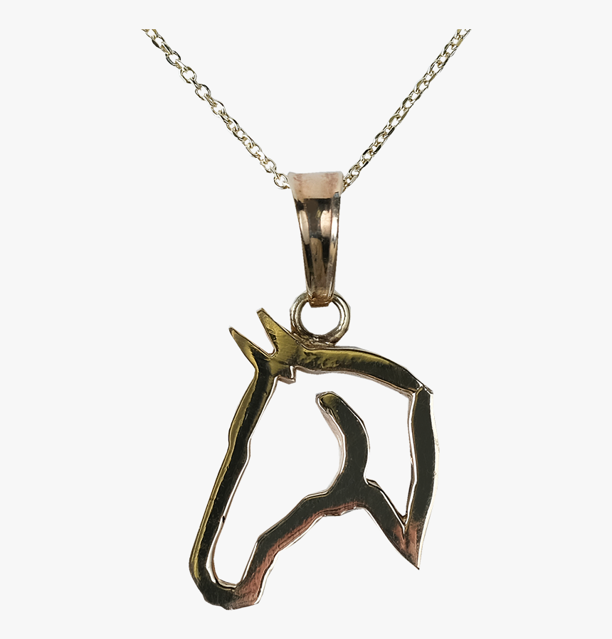 14k Gold Horsehead Silhouette Pendant - Locket, HD Png Download