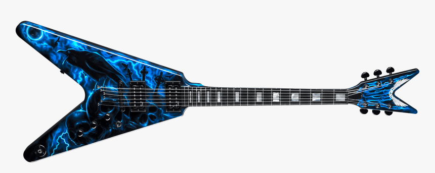 Usa V Custom Airbrush Blue - Black And Red Electric Guitar, HD Png Download