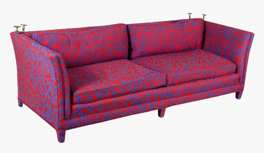 1980s Post Modern Hollywood Regency Jacobean Coral - Studio Couch, HD Png Download