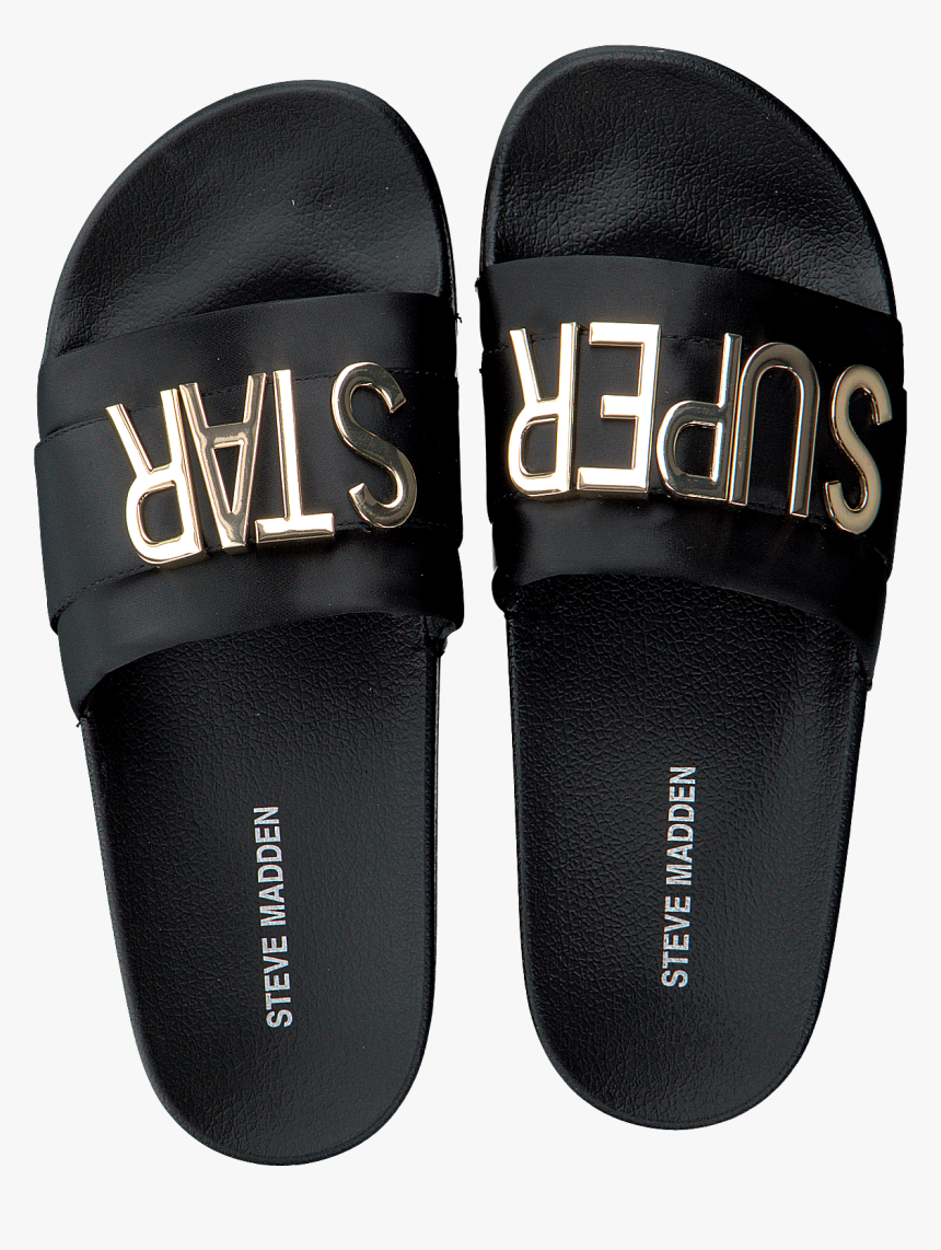 Black Steve Madden Flip Flops Word - Flip-flops, HD Png Download