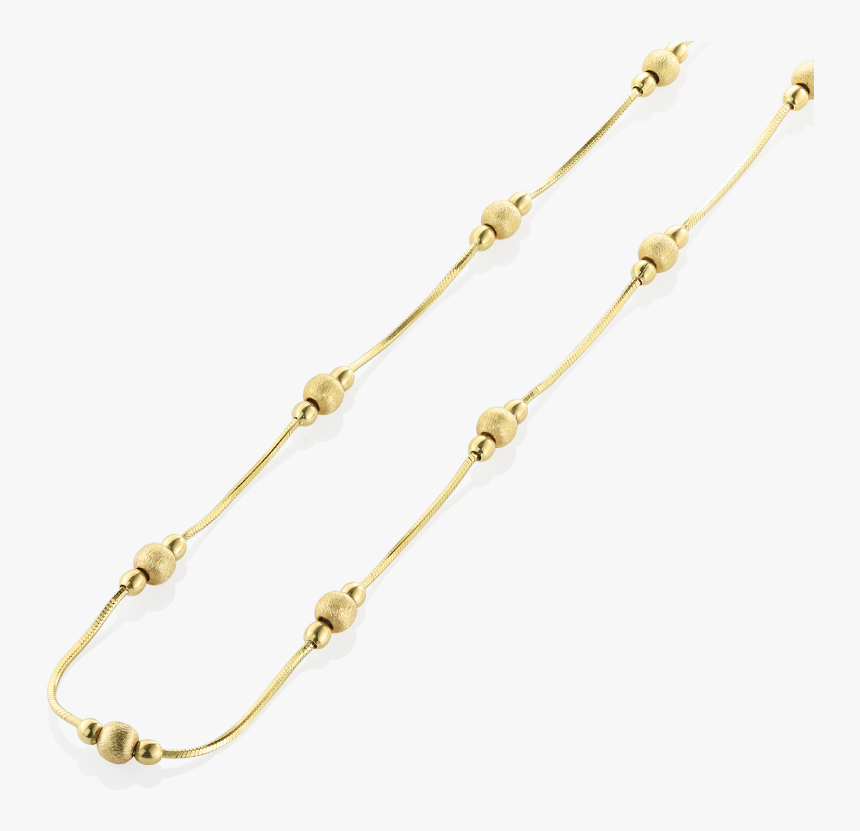 18k Yellow Gold Bead Chain Necklace - Chain, HD Png Download