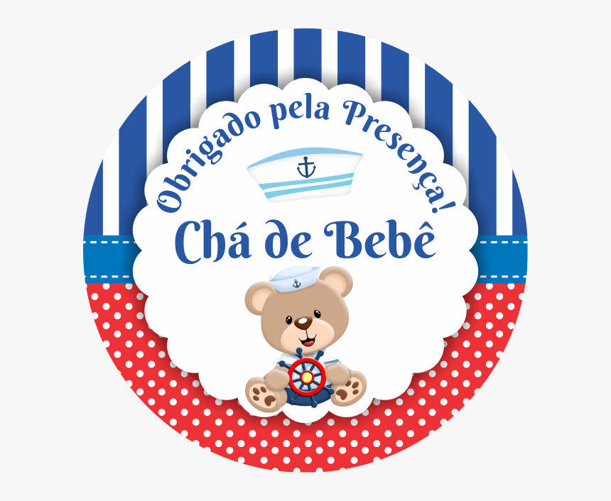 Adesivo De Bebê Ursinho Marinheiro Azul Redondo Persona - Birthday, HD Png Download